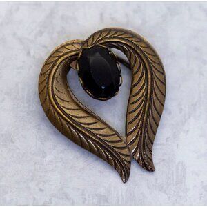 Vintage Silver Tone Art Nouveau Flower Leaves Elves Clip - CJ1